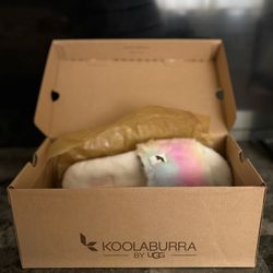 Fluffy slides - Koolaburra by Ugg pastel rainbow slides slippers (Size 8)