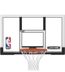 Lifetime NBA 48 Inch Shatterproof Backboard & Slam-It Pro Rim Basketball Hoop Combo, Steel Frame, Mounts to Wall, Roof, or Pole (Mounting Kit Sold Sep