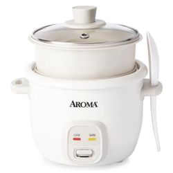 AROMA CoreCoat Rice Cooker with Pop-Up Food Steaming Basket