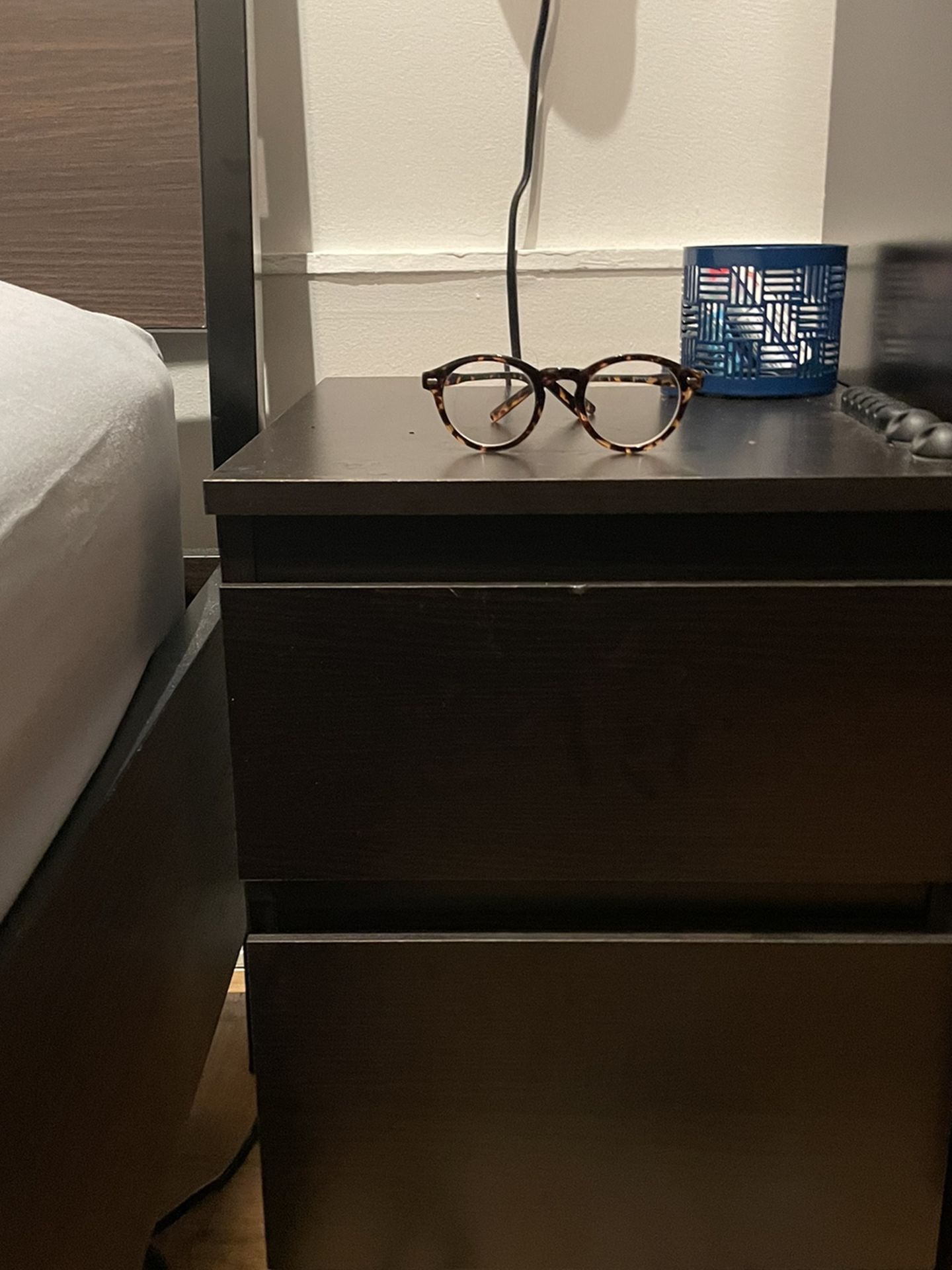Set of two nightstands, dark brown