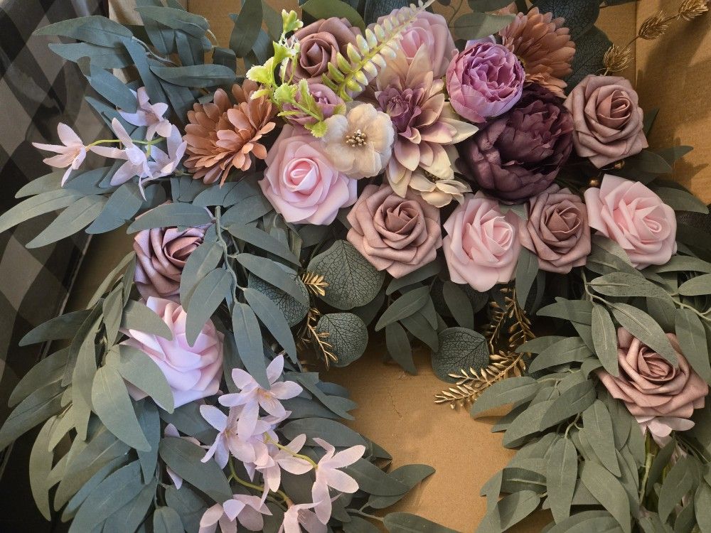 Dusty Pink , Champne, PunkArtificial Flower Arrangment For Arch