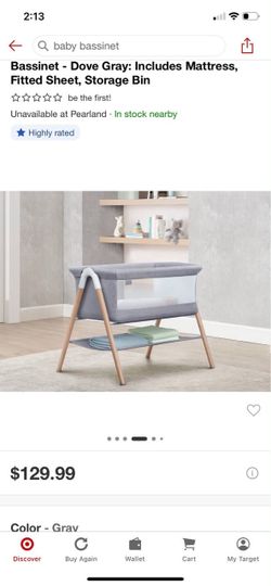 Baby Bassinet Dove Gray with Storage