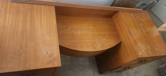 Solid Wood Vanity With Mirror And Bench