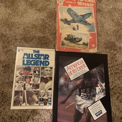 Vintage Pamphlets For Sports And Activity Book With Airplanes. 
