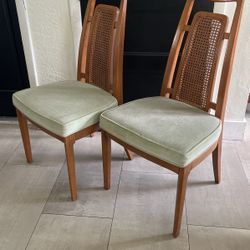 2 Mid Century Cane Back Chairs