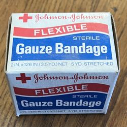 Vintage Johnson & Johnson Flexible Sterile Gauze Bandage.