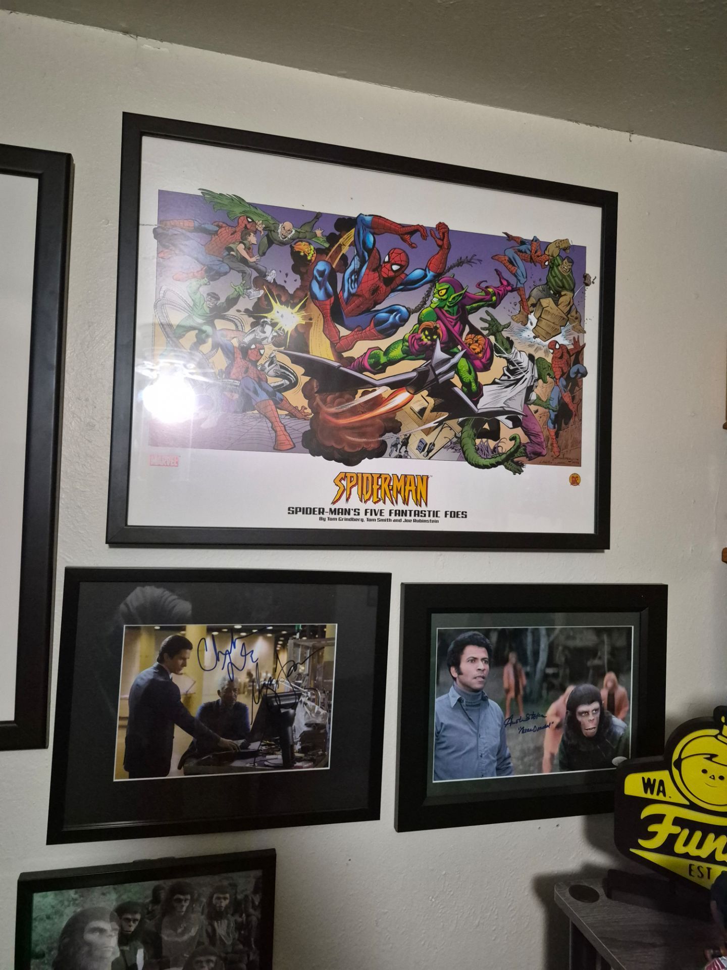 Spiderman lithograph framed