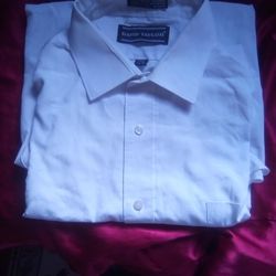 White Men's Dress Shirt Button Down