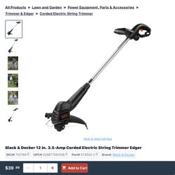 Electric grass edger/trimmer Black and Decker