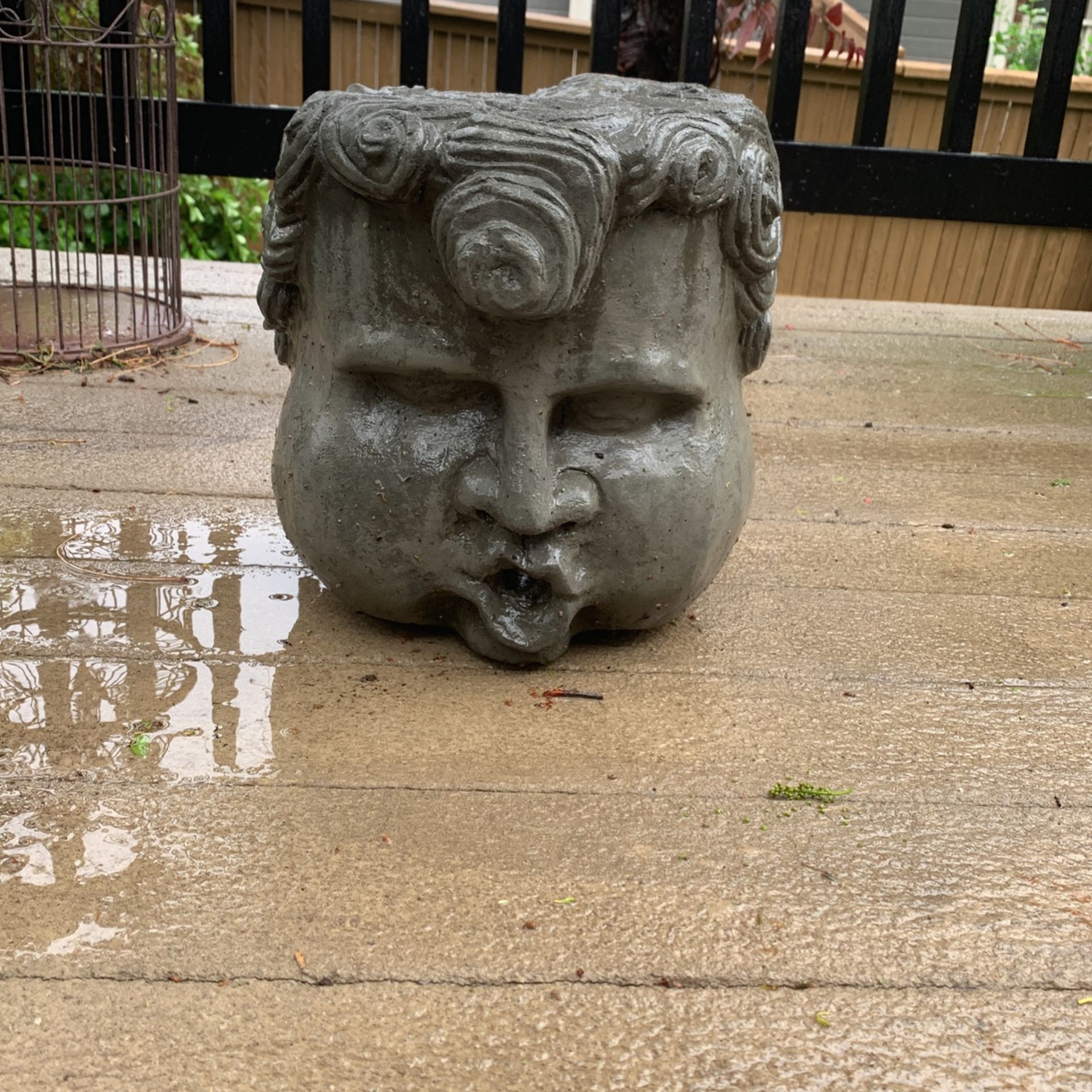 Concrete Face Water Fountain