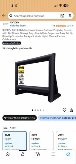 Outdoor screen and video projector