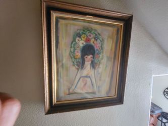 Ted DeGrazia The Flower Girl Painting OBO