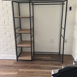 Metal Standing Closet With 4 Shelves