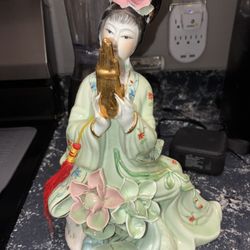 Vintage MCM Japanese Geisha Porcelain Woman Figurine
