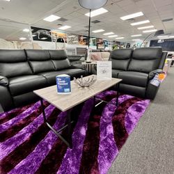 Black Reclining Sofa & Love Seat 