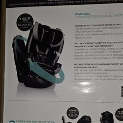 Evenflo Revolve360 Slim 2-in-1 Rotational Car Seat with Quick Clean Cover (Salem Black)