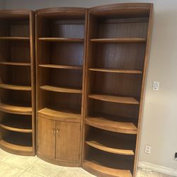 Mid-Century Modern Curved bookcase Wall Unit. 