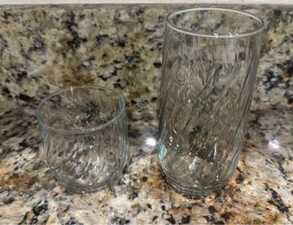 Clear Textured Drinking Glasses – Small & Tall