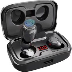 True Bluetooth Wireless Headphones Bluetooth 5.0 in-Ear Earbuds with LED Display 3500mAh Charging Case, Stereo HiFi Sound & HD Mic Bluetooth Earphones