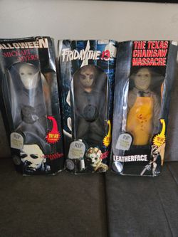 RIP horror collector series leather face, Jason voorhees, Michael Myers