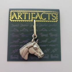 Vtg Horse Charm Pendant JJ Jonette Jewelry Artifacts Horses Equine Equestrian 