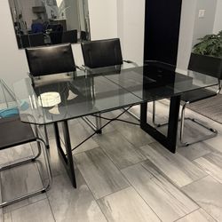 Beautiful modern glass extension table