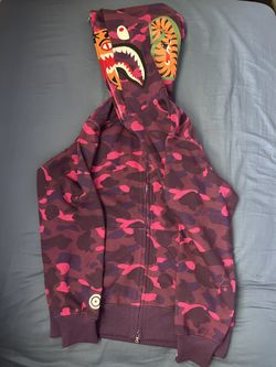 Bape double online zip hoodie
