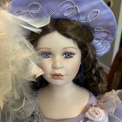 Vintage Purple Lilac Violet 24” Doll Cracker Barrel American Classics “Helena”