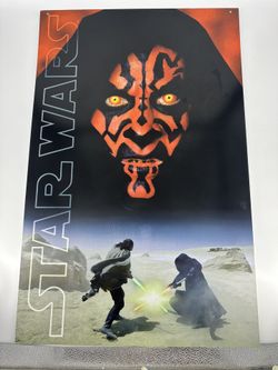 Star Wars Episode One 2-Sided Display Board Poster Maul/Jar Jar Binks STORE DISPLAY 24” by 37”