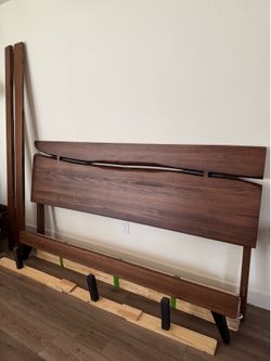 Live edge wooden king bed frame