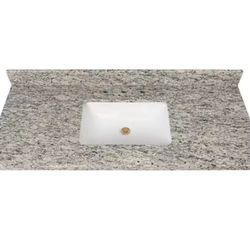 Home Decorators Collection 49 in. W x 22 in D Granite White Rectangular Single Sink Vanity Top in Beige