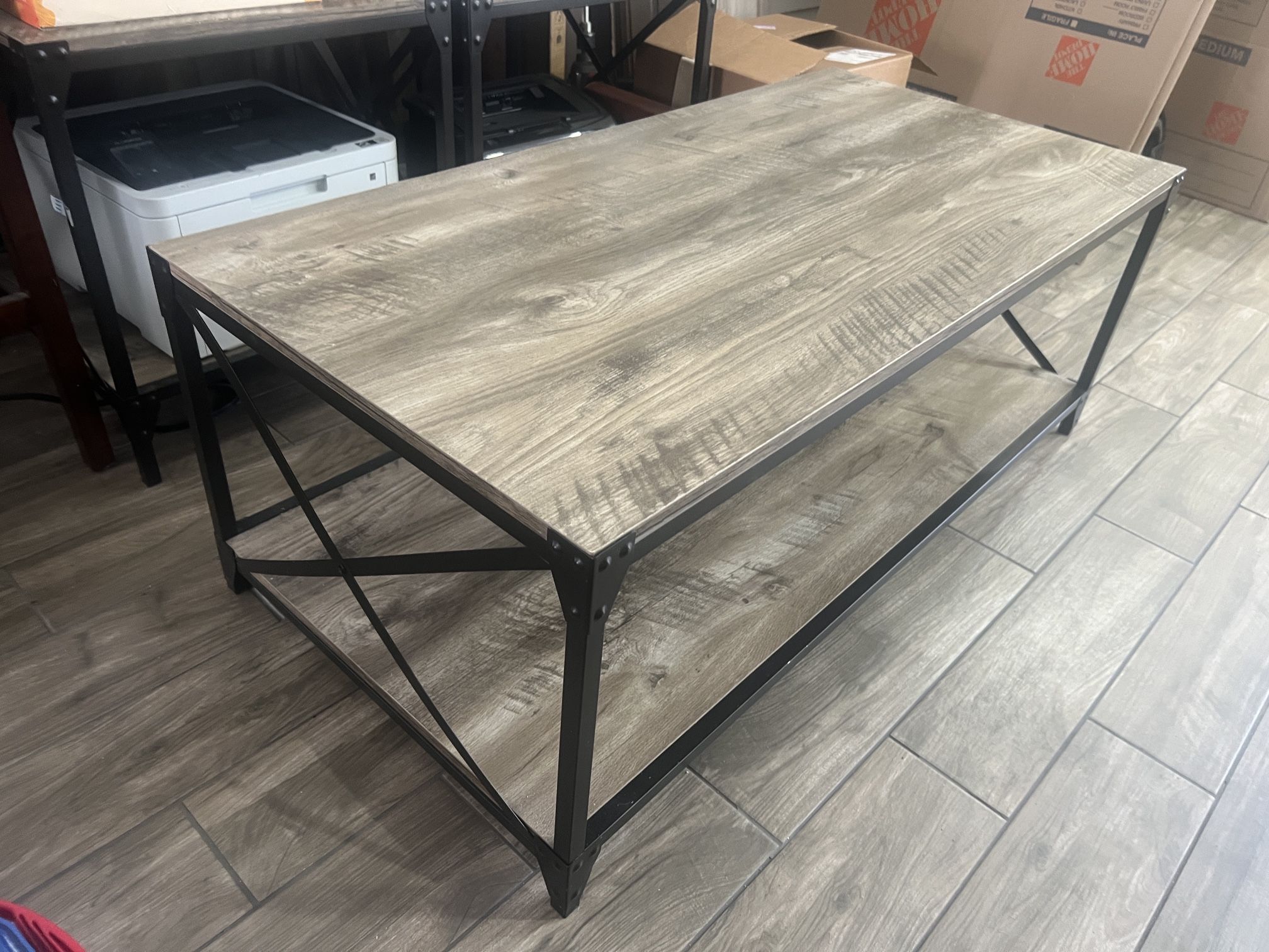 3 pc Black-Gray Coffee Table With 2 End Tables