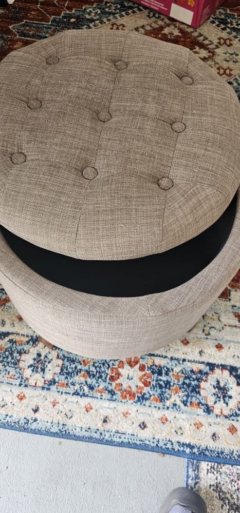 Brand New Round Ottoman With Storage