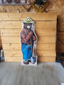 Smokey Bear Die-Cut Metal Sign 16"×6"