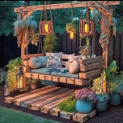 Outdoor Backyard Swing Bench