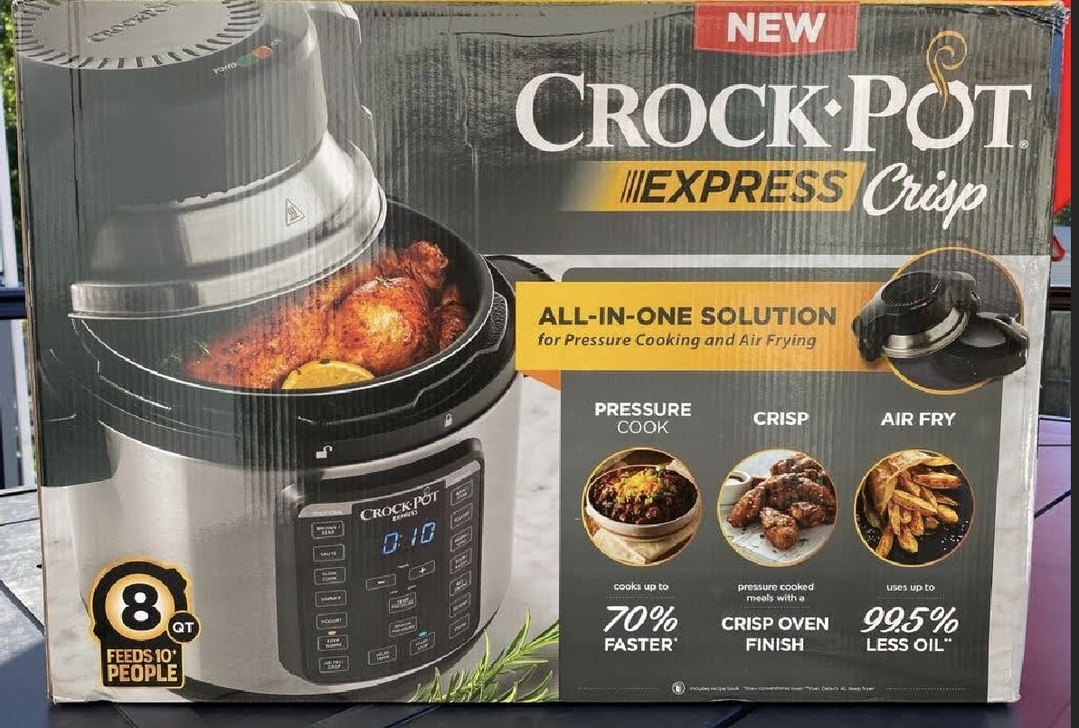 Crock-pot Express Crisp 8-Quart Pressure Cooker Includes Air Fryer Lid Stainless Steel