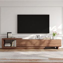 Modern Extendable TV Stand Media Console With Storage Drawers