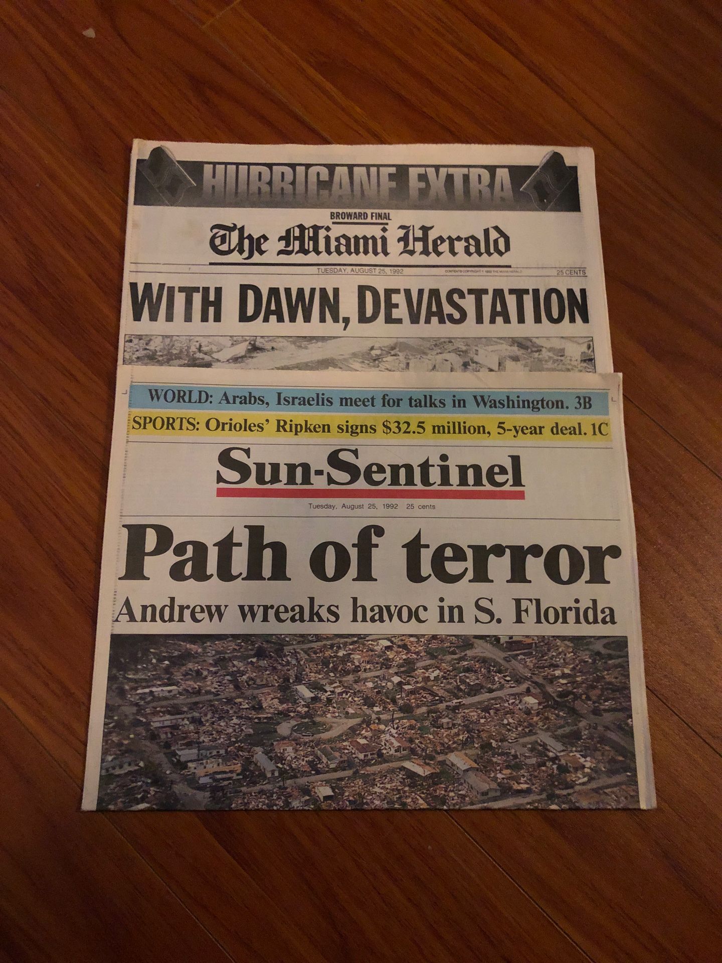 Sun-Sentinel Miami Herald Hurricane Andrew Newspapers