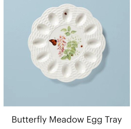 New Lenox Butterfly Meadow Egg Tray