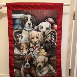Evergreen Puppies Playing House Flag