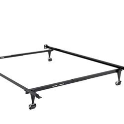 Twin/Single or Full/Double Adjustable Metal Bed Frame: Steel Construction