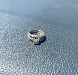 14 carat rose gold ring with sterling silver