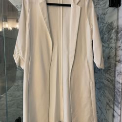 Potter’s Pot Women’s Blazer Cardigan White Small