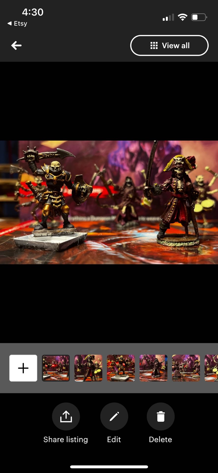 Hand Painted Metal Table Top Skeleton Crew