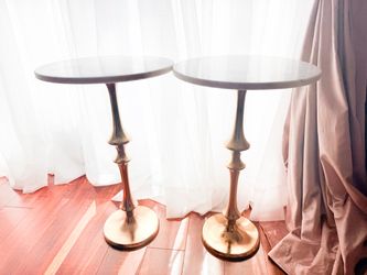 Set of 2 marble side tables