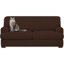 molasofa T Cushion Loveseat Slipcover, 3 Pieces - Stretchable, Washable, Non-Pilling, Non-Slip with 2 Individual T Cushion Seat Covers for Oversized L