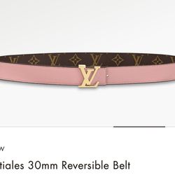 Brand New Louis Vuitton Rose Poudre  LV Initiales Reversible Belt Size 80CM