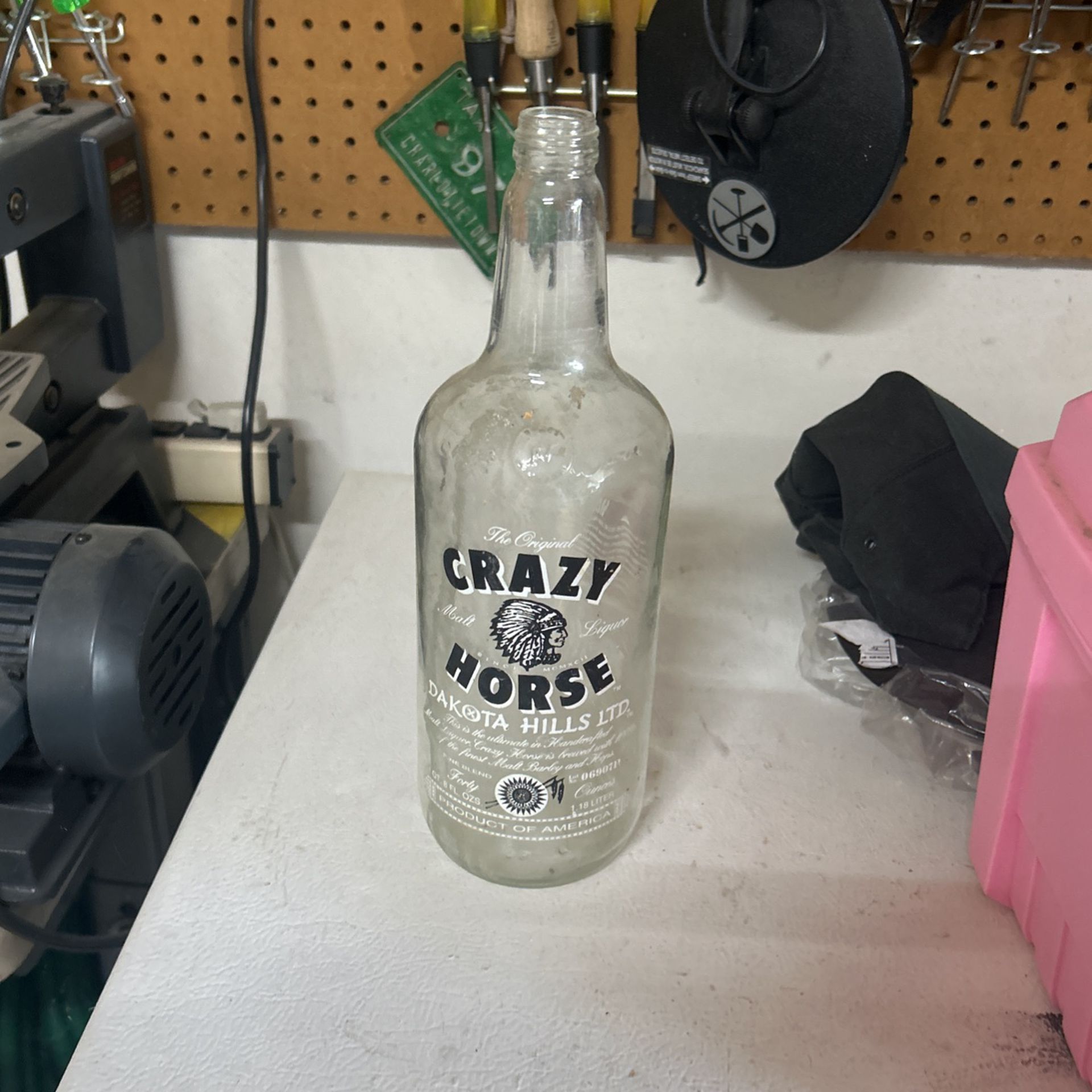 Antique Crazy Horse Malt Liquor Bottle 