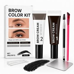 Brand New At-Home Brow Color Kit with Application Tools - Black