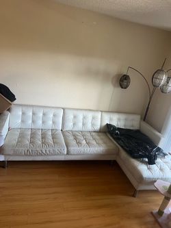 White leather couch